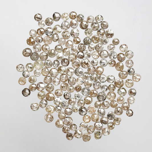 159 Pcs Round Rose Cut Natural Dark Brown Diamonds | 5.77 Ct Loose Diamond Lot for Woman Ring