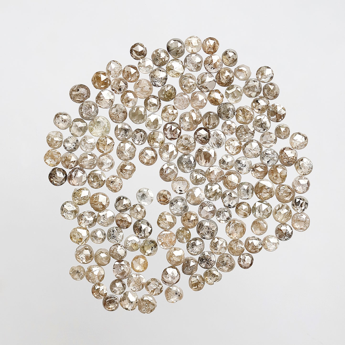 159 Pcs Round Rose Cut Natural Dark Brown Diamonds | 5.77 Ct Loose Diamond Lot for Woman Ring