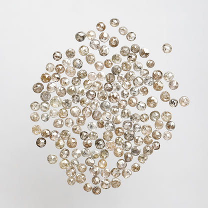 159 Pcs Round Rose Cut Natural Dark Brown Diamonds | 5.77 Ct Loose Diamond Lot for Woman Ring