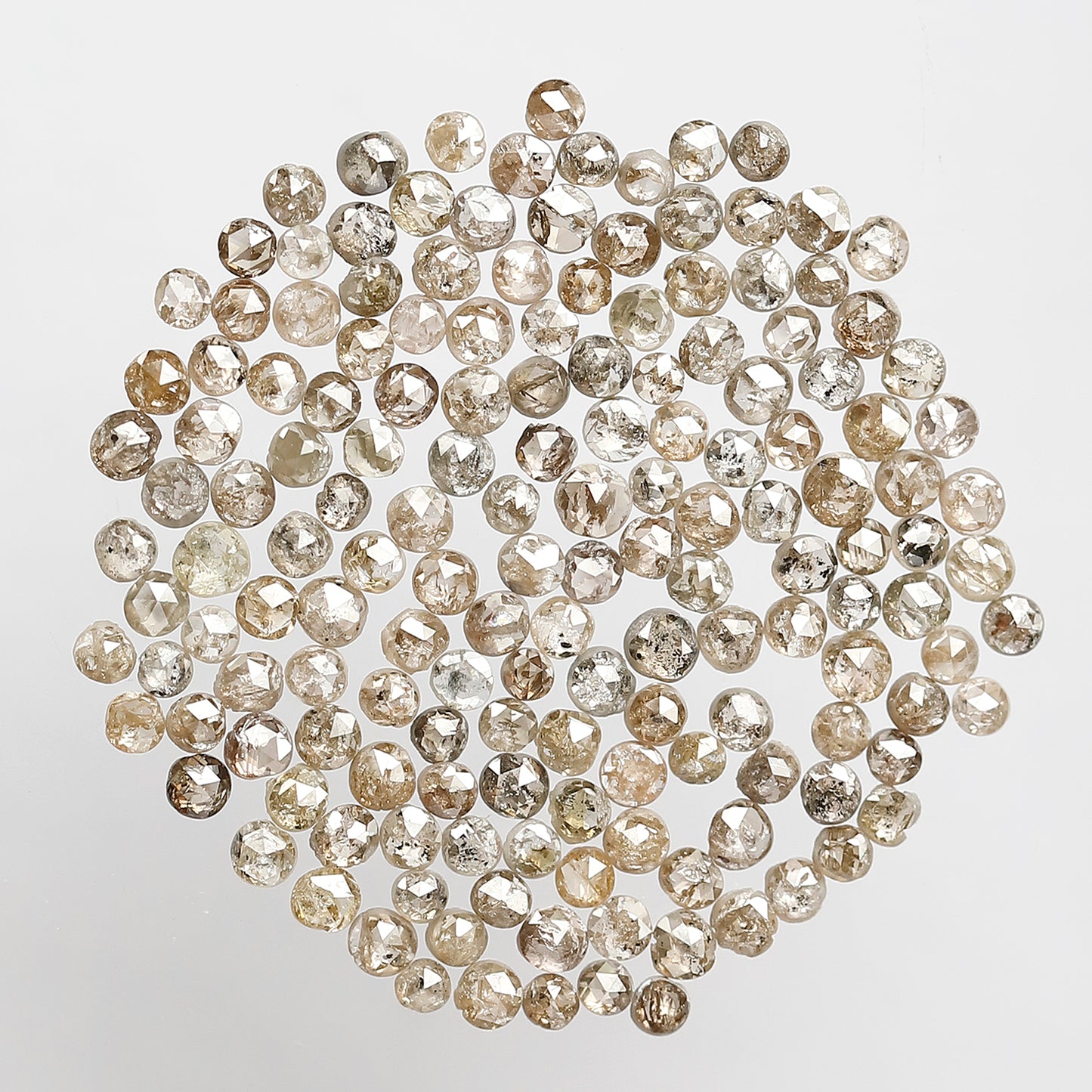 159 Pcs Round Rose Cut Natural Dark Brown Diamonds | 5.77 Ct Loose Diamond Lot for Woman Ring