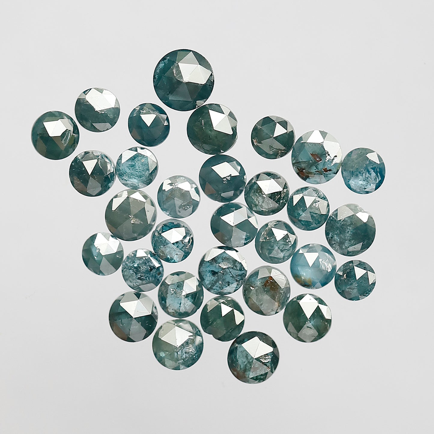 4.62 Ct Treated Blue Round Diamond Lot | 31 Pcs AA Quality Loose Diamonds for Wedding Jewelry