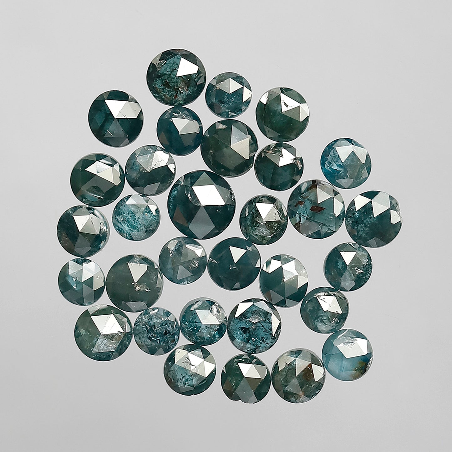 4.62 Ct Treated Blue Round Diamond Lot | 31 Pcs AA Quality Loose Diamonds for Wedding Jewelry