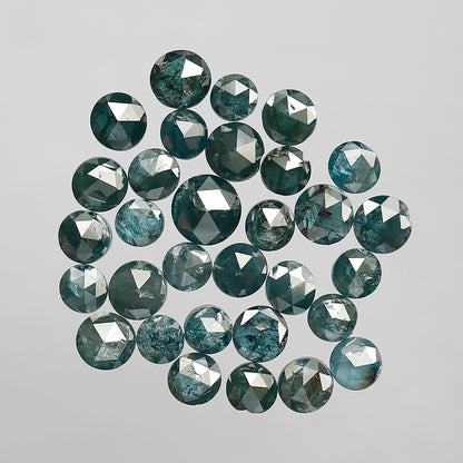 4.62 Ct Treated Blue Round Diamond Lot | 31 Pcs AA Quality Loose Diamonds for Wedding Jewelry