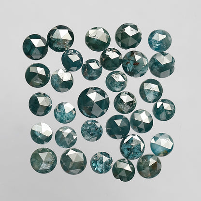 4.62 Ct Treated Blue Round Diamond Lot | 31 Pcs AA Quality Loose Diamonds for Wedding Jewelry