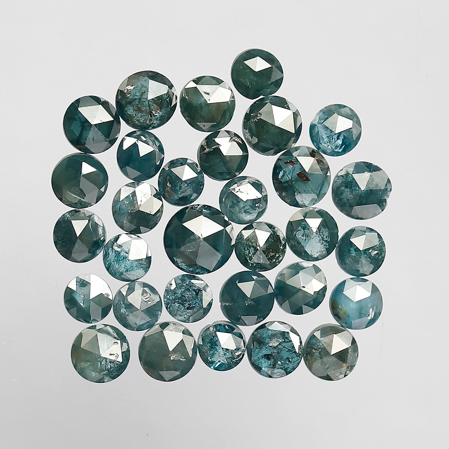 4.62 Ct Treated Blue Round Diamond Lot | 31 Pcs AA Quality Loose Diamonds for Wedding Jewelry