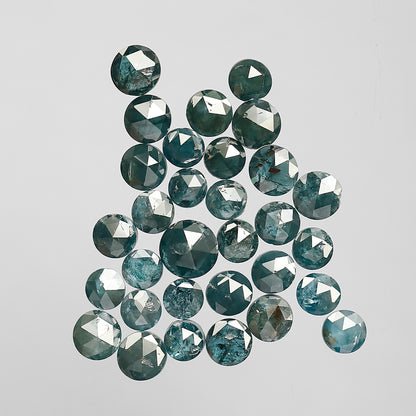 4.62 Ct Treated Blue Round Diamond Lot | 31 Pcs AA Quality Loose Diamonds for Wedding Jewelry