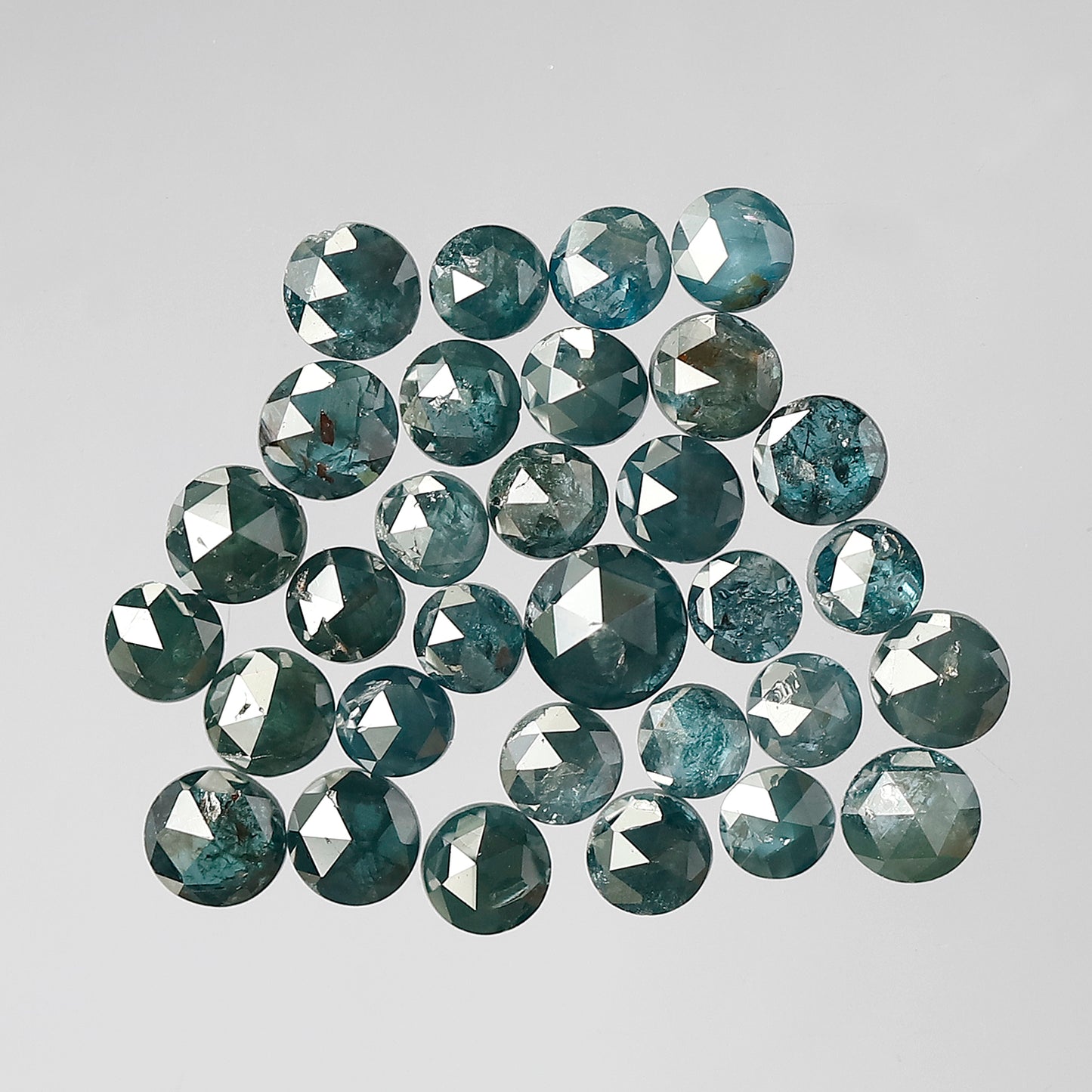 4.62 Ct Treated Blue Round Diamond Lot | 31 Pcs AA Quality Loose Diamonds for Wedding Jewelry