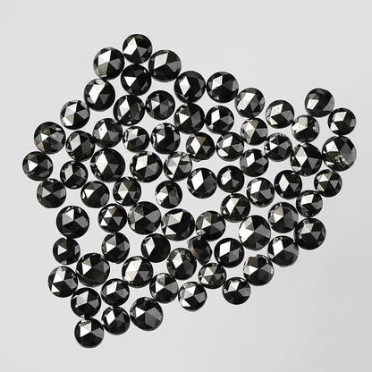 Treated Black 5.13 Ct Round Diamonds | 73 Pcs AA Quality Loose Diamond Lot