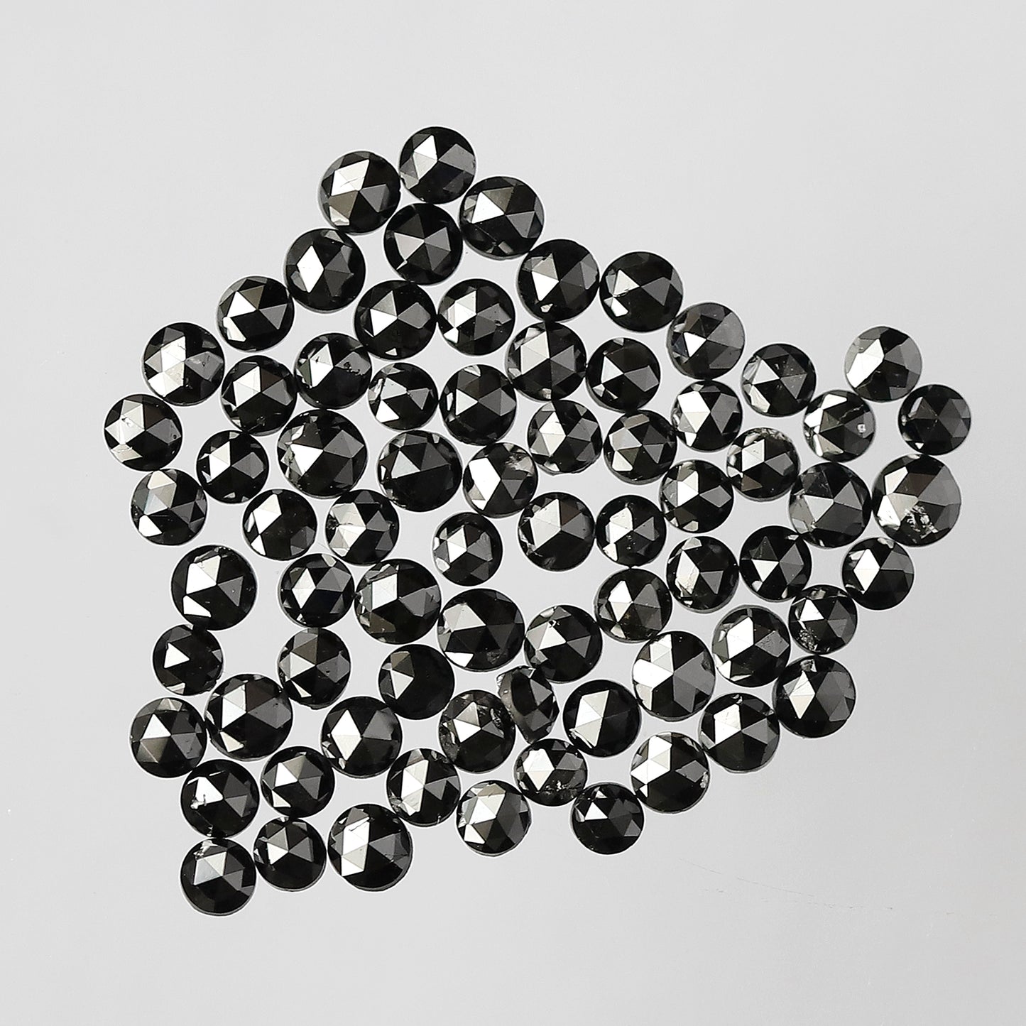 Treated Black 5.13 Ct Round Diamonds | 73 Pcs AA Quality Loose Diamond Lot