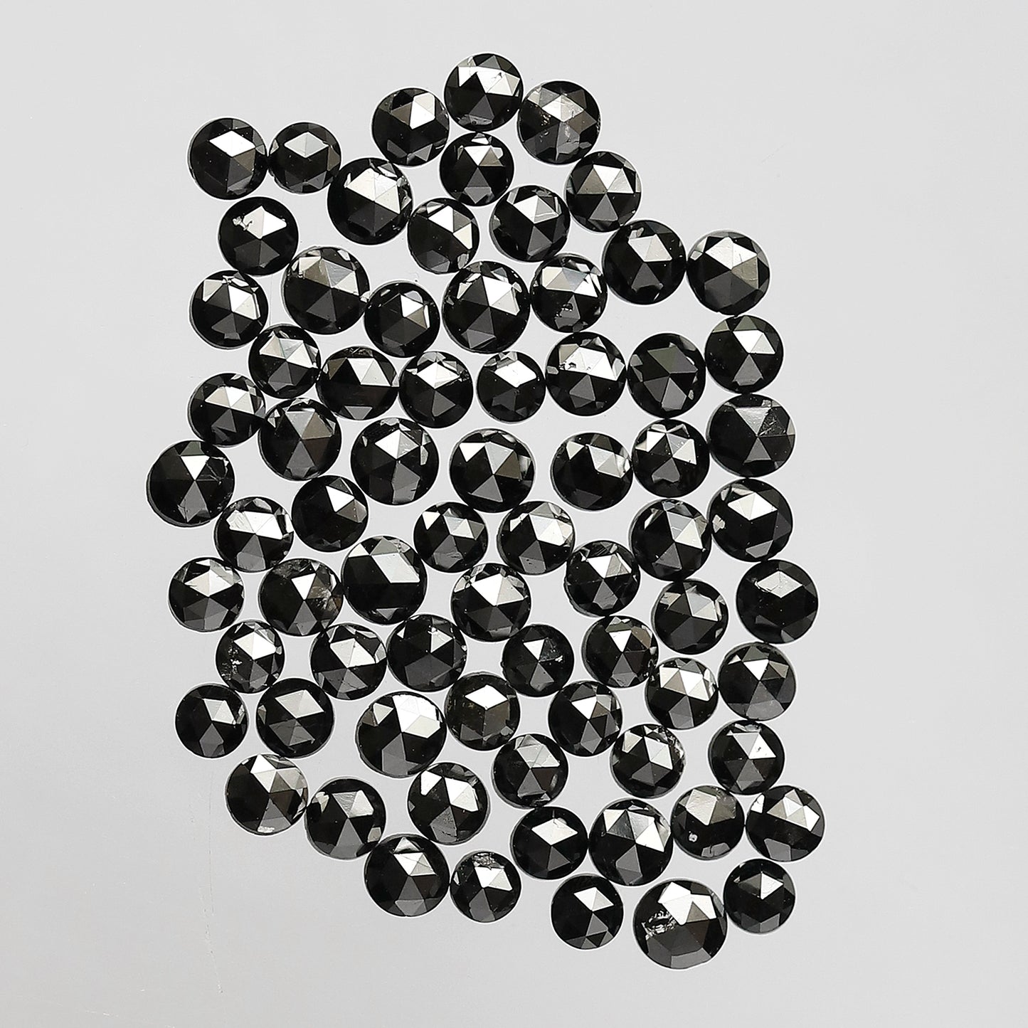 Treated Black 5.13 Ct Round Diamonds | 73 Pcs AA Quality Loose Diamond Lot