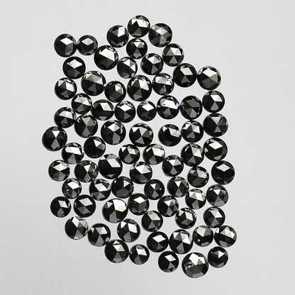 Treated Black 5.13 Ct Round Diamonds | 73 Pcs AA Quality Loose Diamond Lot