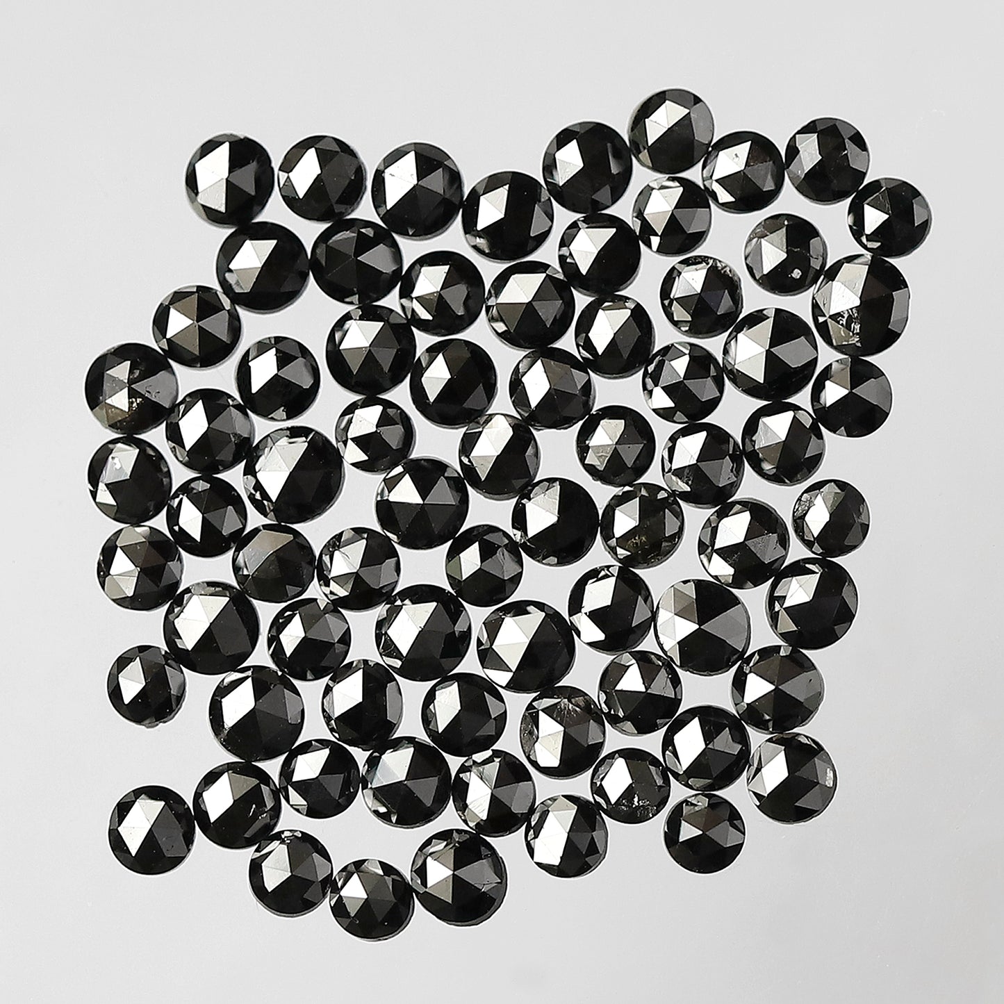 Treated Black 5.13 Ct Round Diamonds | 73 Pcs AA Quality Loose Diamond Lot