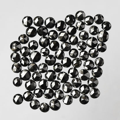 Treated Black 5.13 Ct Round Diamonds | 73 Pcs AA Quality Loose Diamond Lot