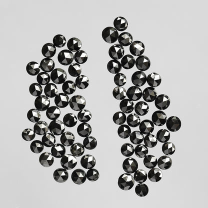 Treated Black 5.13 Ct Round Diamonds | 73 Pcs AA Quality Loose Diamond Lot