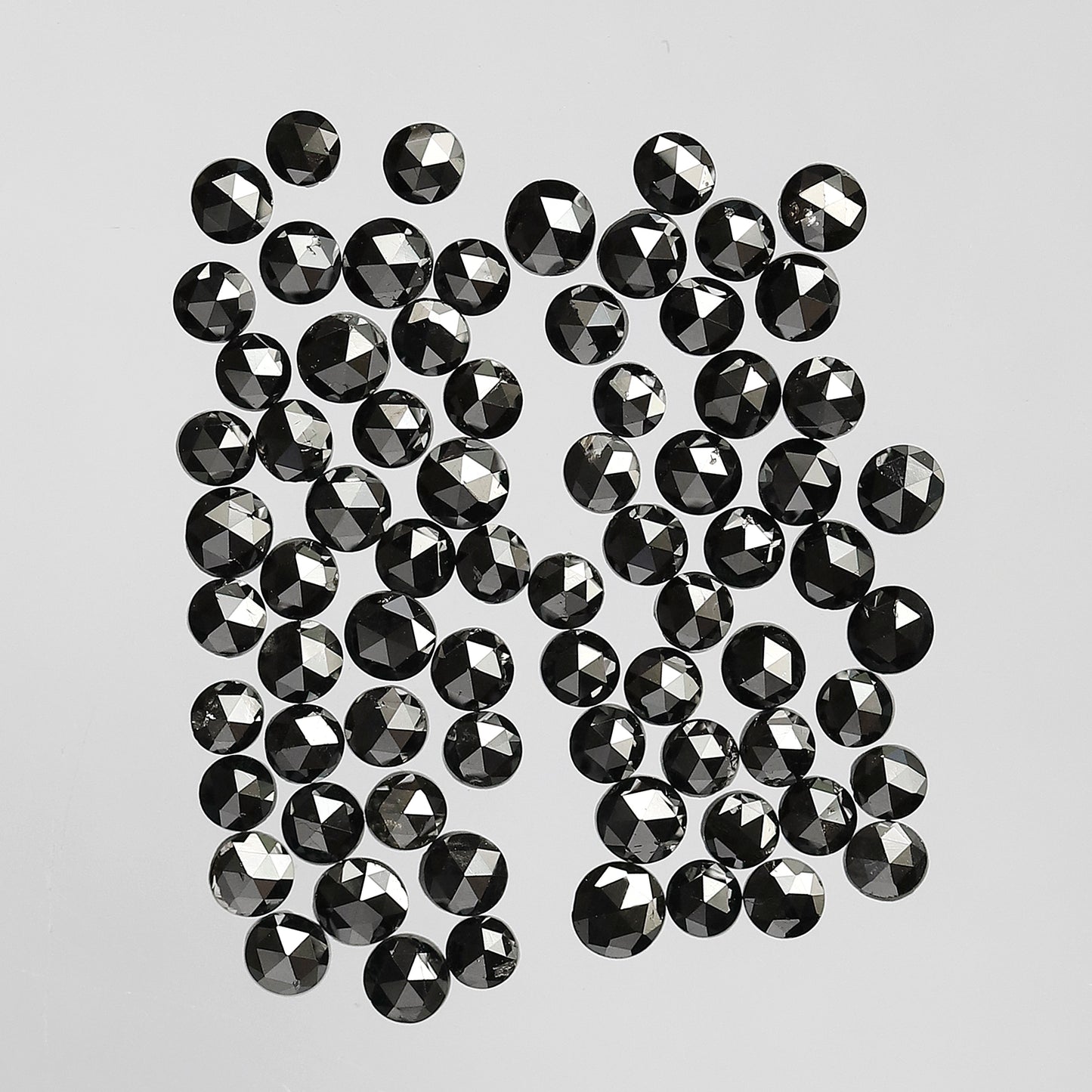 Treated Black 5.13 Ct Round Diamonds | 73 Pcs AA Quality Loose Diamond Lot