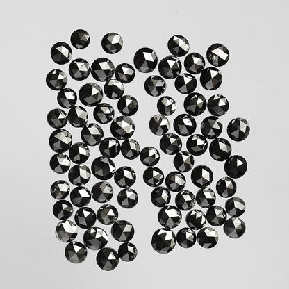 Treated Black 5.13 Ct Round Diamonds | 73 Pcs AA Quality Loose Diamond Lot