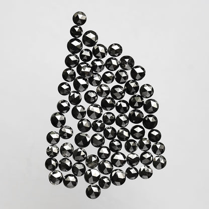 Treated Black 5.13 Ct Round Diamonds | 73 Pcs AA Quality Loose Diamond Lot