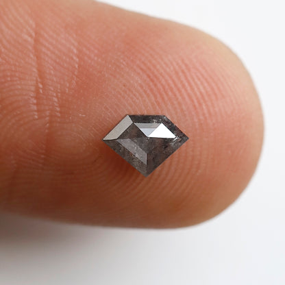 0.30 CT Geometric Shape Salt and Pepper Diamond 4 MM Gray Black Color Natural Loose Diamond