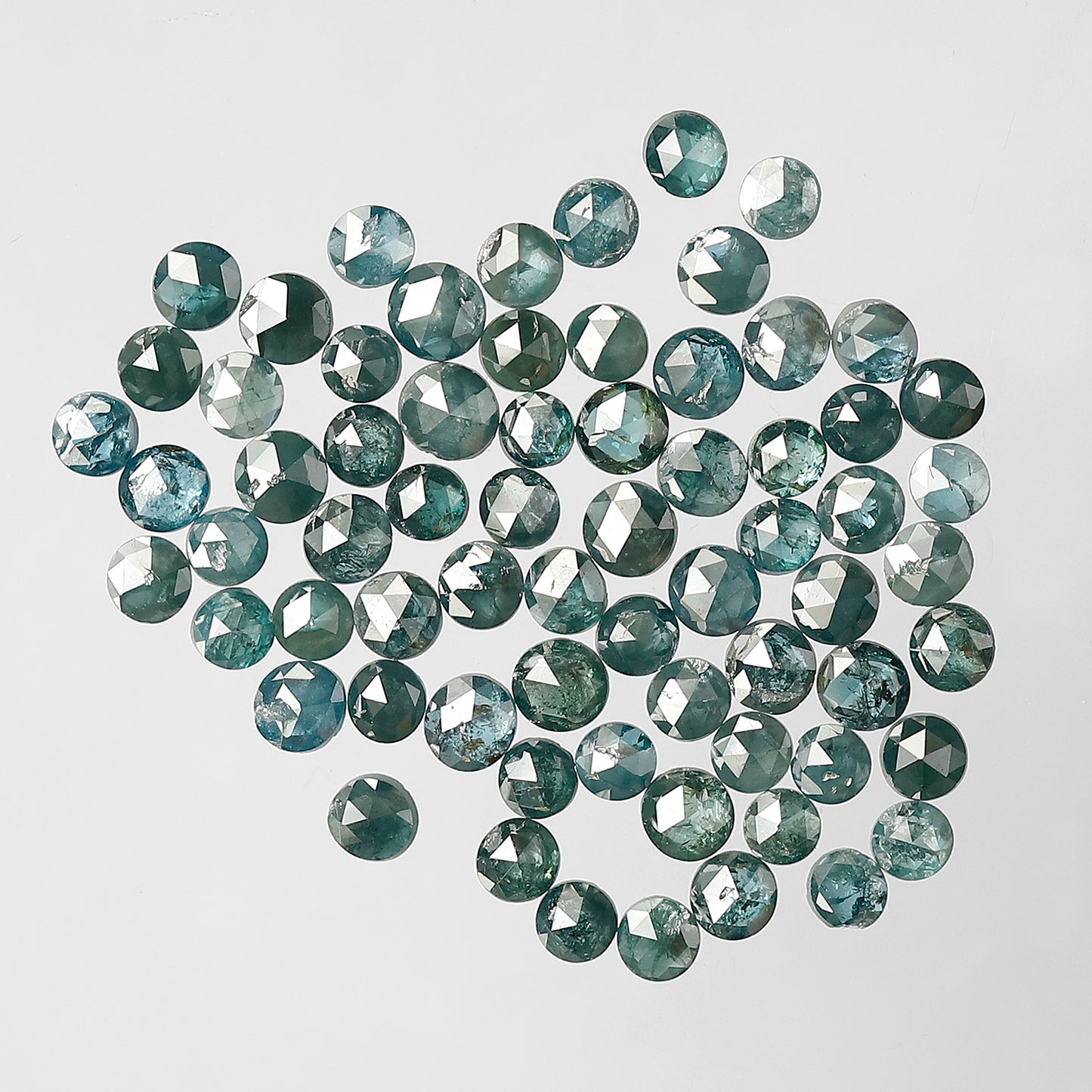 4.22 Ct AA Round Rose Cut Diamonds | Treated Blue 2–2.7 mm Loose Diamond Lot