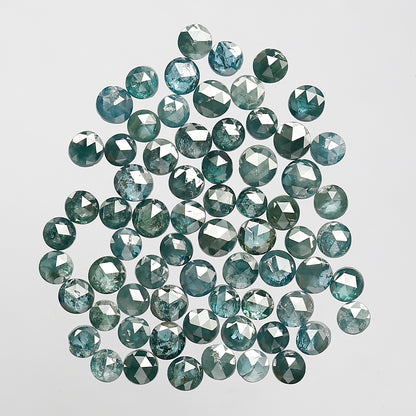 4.22 Ct AA Round Rose Cut Diamonds | Treated Blue 2–2.7 mm Loose Diamond Lot