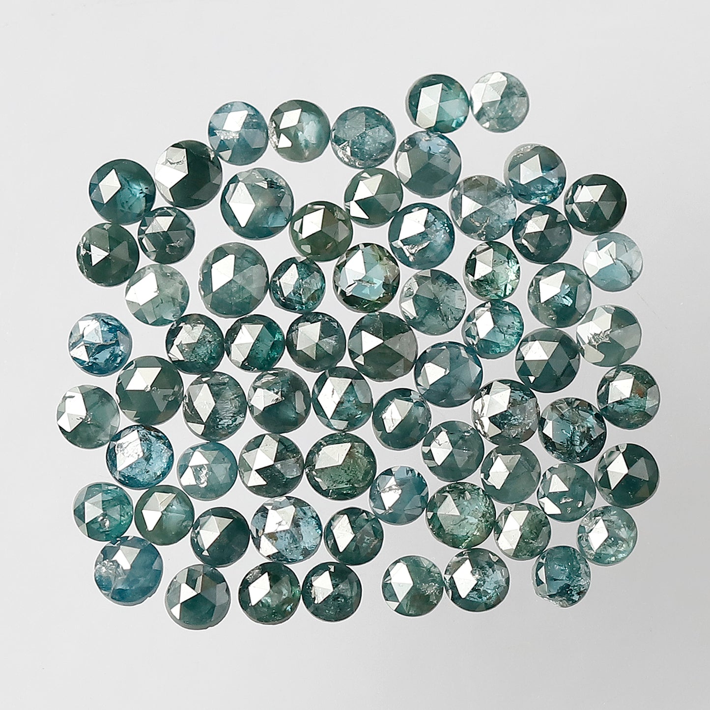 4.22 Ct AA Round Rose Cut Diamonds | Treated Blue 2–2.7 mm Loose Diamond Lot