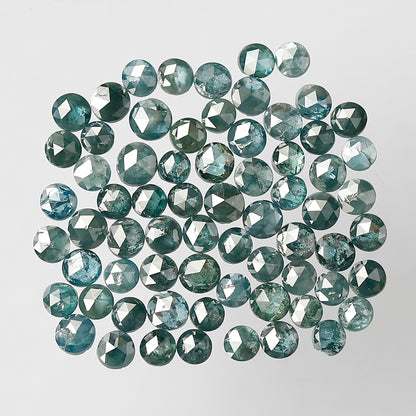 4.22 Ct AA Round Rose Cut Diamonds | Treated Blue 2–2.7 mm Loose Diamond Lot