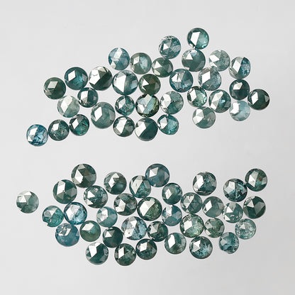 4.22 Ct AA Round Rose Cut Diamonds | Treated Blue 2–2.7 mm Loose Diamond Lot