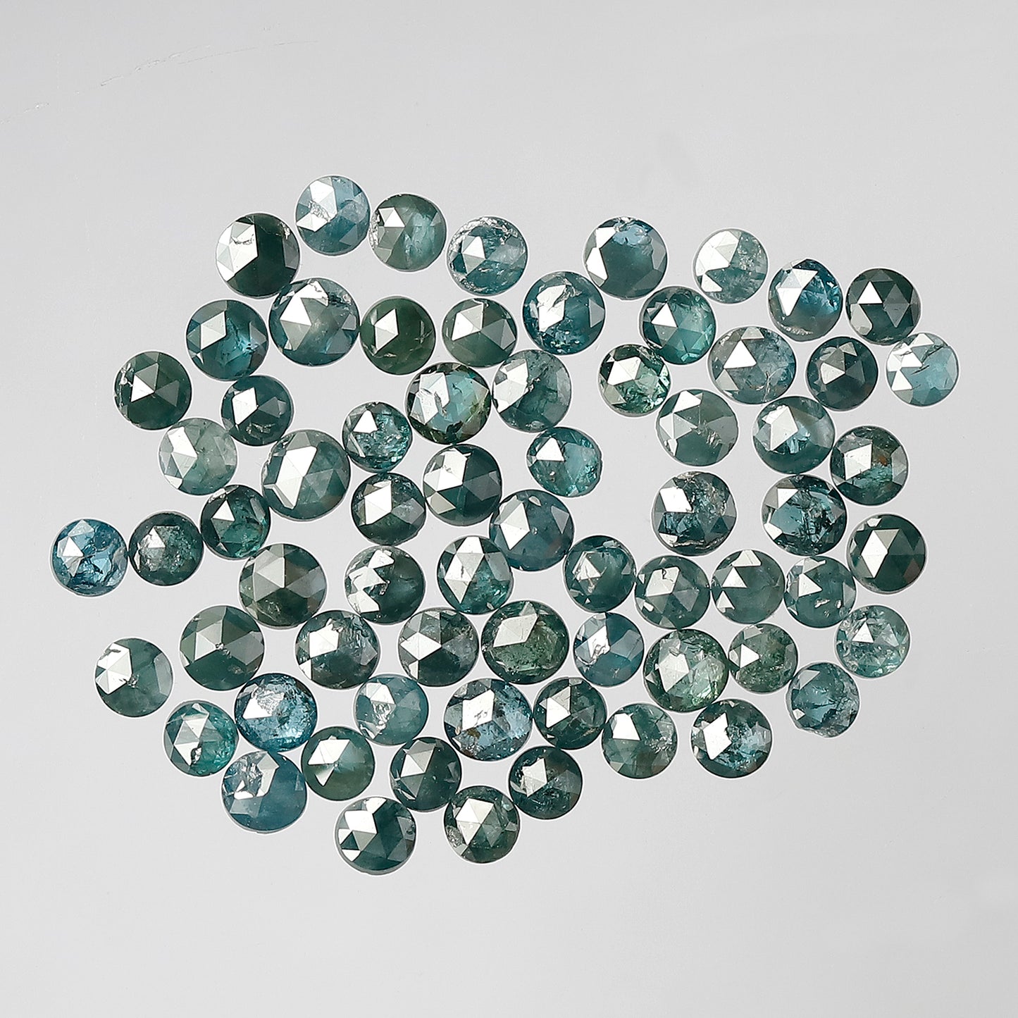 4.22 Ct AA Round Rose Cut Diamonds | Treated Blue 2–2.7 mm Loose Diamond Lot