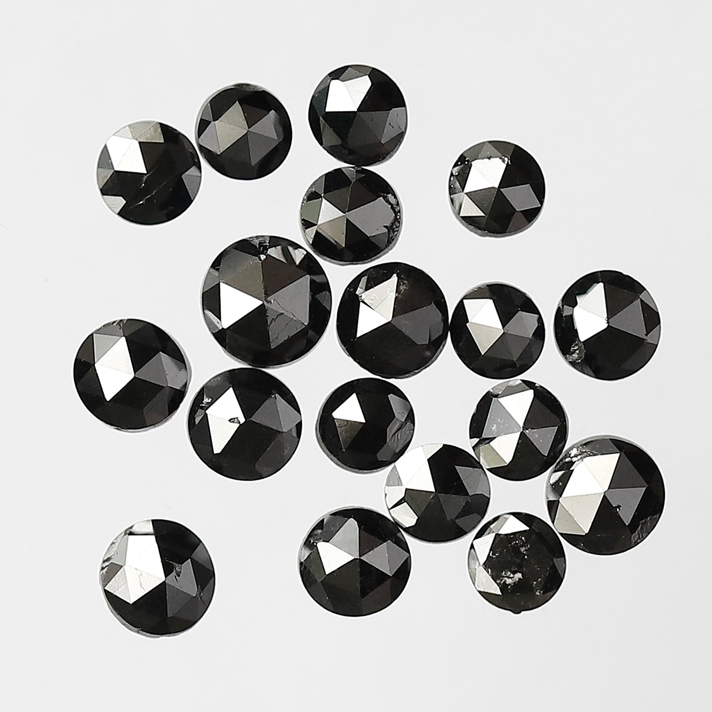 Treated Black 2.83 Ct Round Rose Cut Diamonds | AA Quality 2.7–3.8 mm Loose Diamond Lot