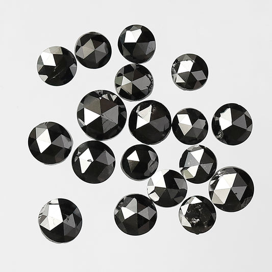 Treated Black 2.83 Ct Round Rose Cut Diamonds | AA Quality 2.7–3.8 mm Loose Diamond Lot