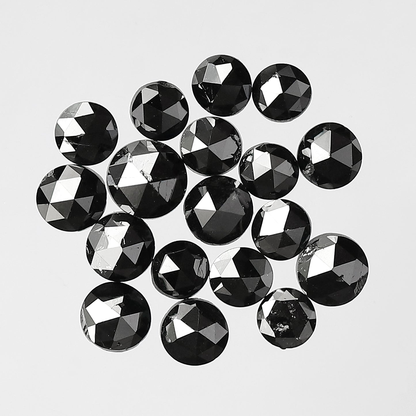 Treated Black 2.83 Ct Round Rose Cut Diamonds | AA Quality 2.7–3.8 mm Loose Diamond Lot