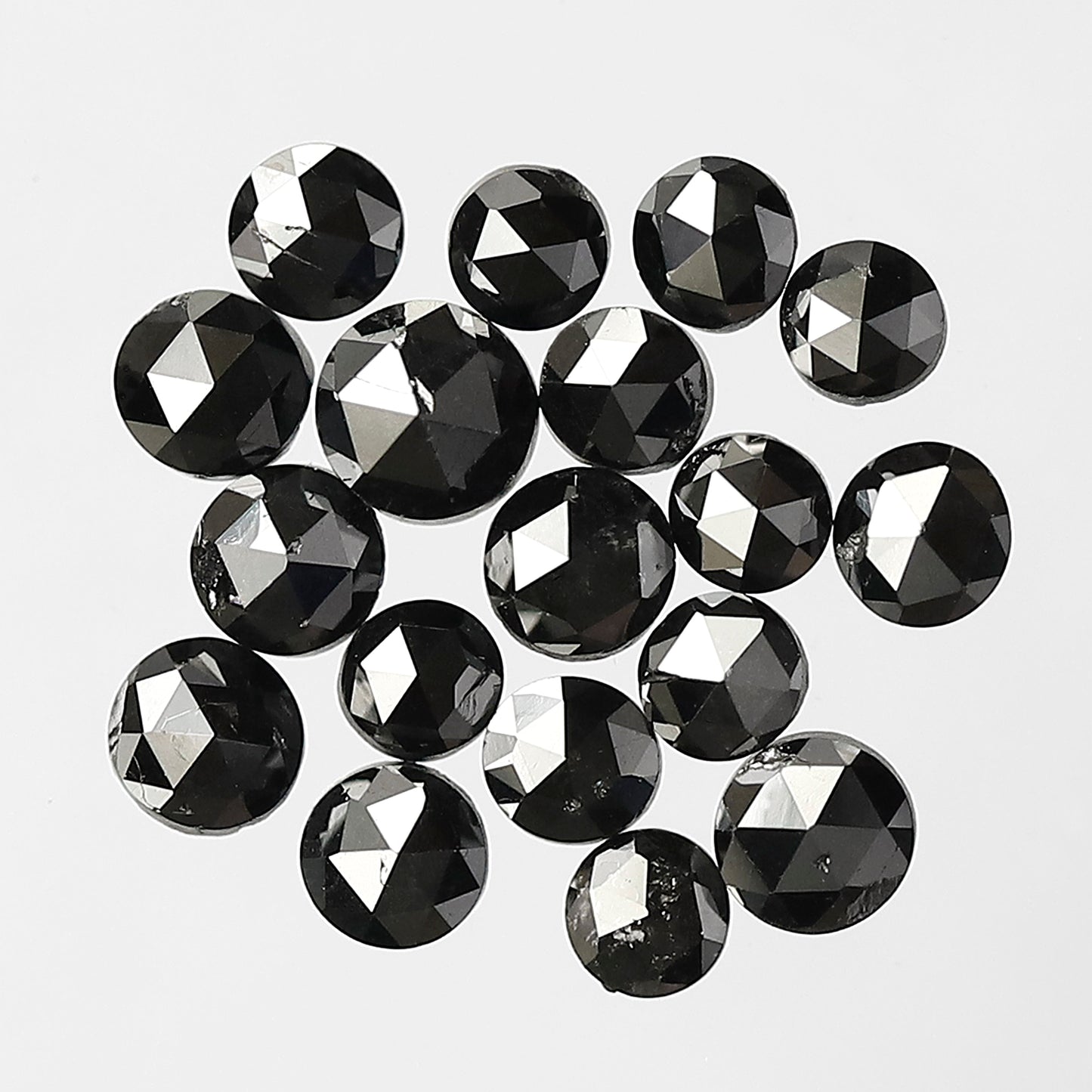 Treated Black 2.83 Ct Round Rose Cut Diamonds | AA Quality 2.7–3.8 mm Loose Diamond Lot