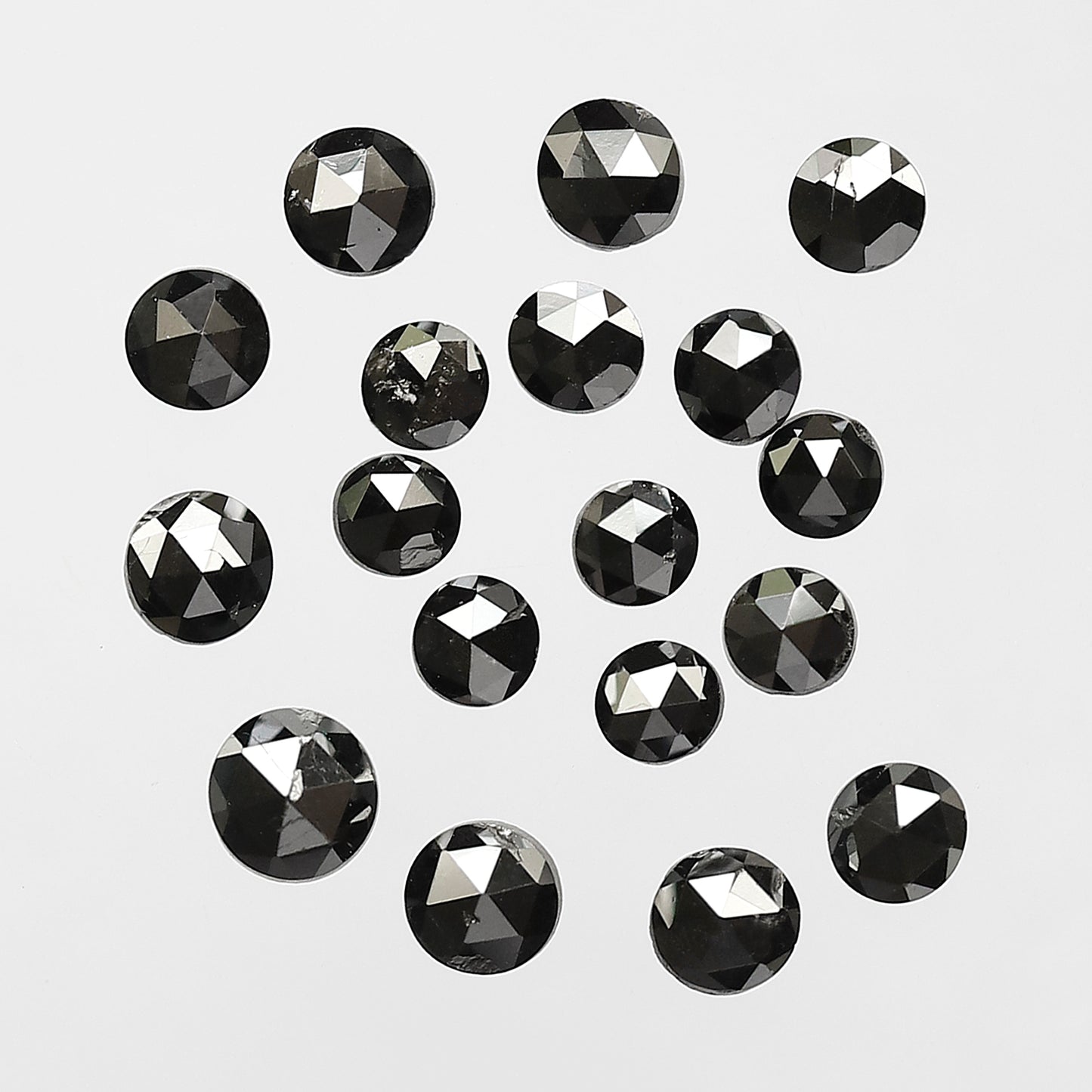 Treated Black 2.83 Ct Round Rose Cut Diamonds | AA Quality 2.7–3.8 mm Loose Diamond Lot