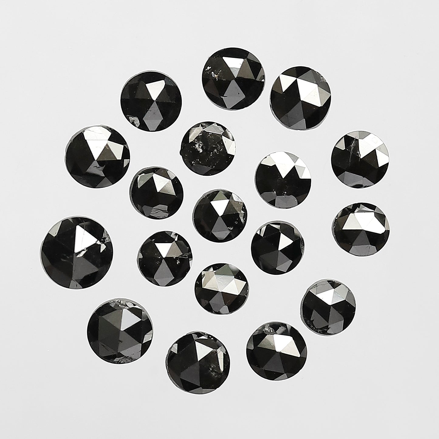 Treated Black 2.83 Ct Round Rose Cut Diamonds | AA Quality 2.7–3.8 mm Loose Diamond Lot