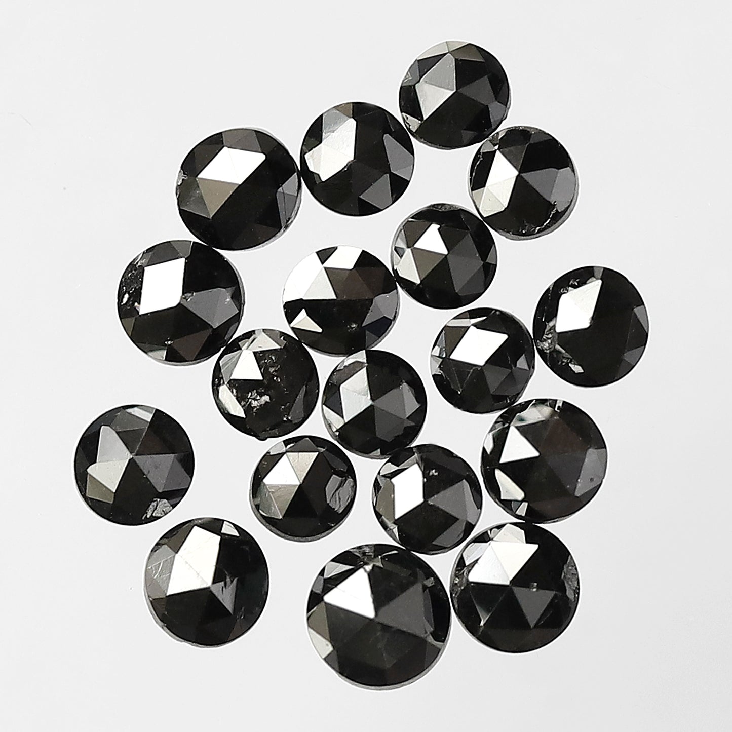 Treated Black 2.83 Ct Round Rose Cut Diamonds | AA Quality 2.7–3.8 mm Loose Diamond Lot
