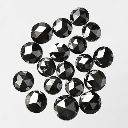 Treated Black 2.83 Ct Round Rose Cut Diamonds | AA Quality 2.7–3.8 mm Loose Diamond Lot