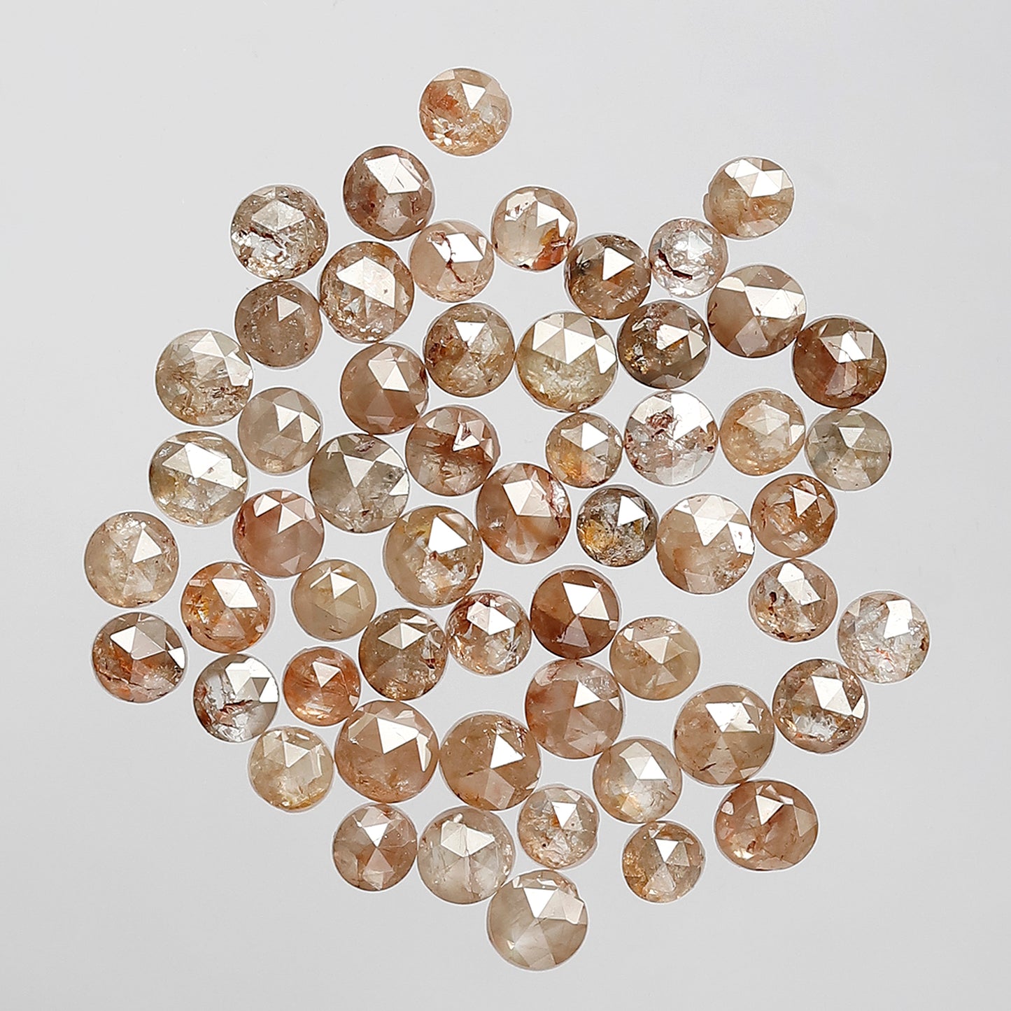 3.85 Ct 2–2.5 mm Round Rose Cut Treated Red Diamonds | Earth Mined Loose Diamond Lot For Bridal Jewelry