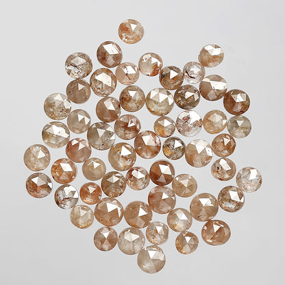 3.85 Ct 2–2.5 mm Round Rose Cut Treated Red Diamonds | Earth Mined Loose Diamond Lot For Bridal Jewelry