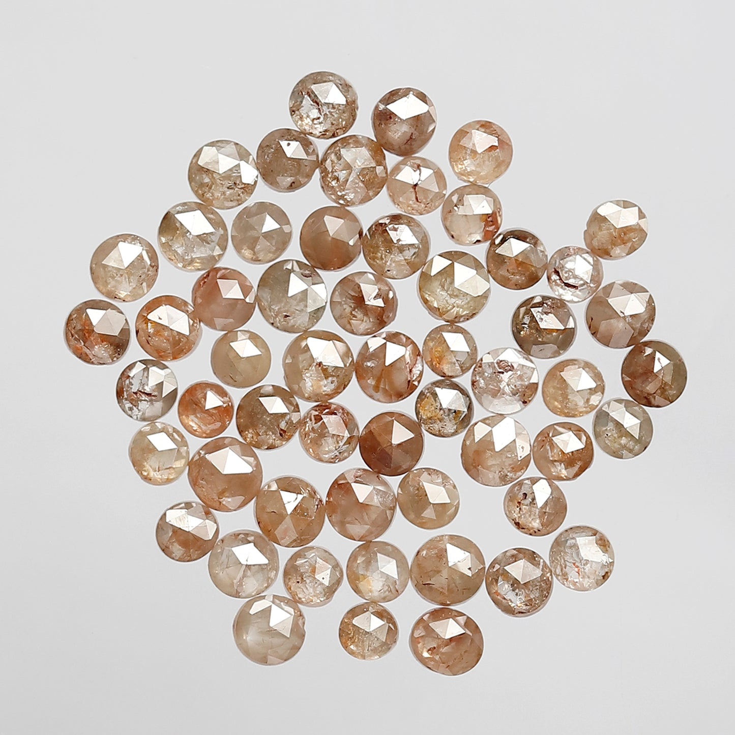 3.85 Ct 2–2.5 mm Round Rose Cut Treated Red Diamonds | Earth Mined Loose Diamond Lot For Bridal Jewelry