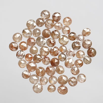 3.85 Ct 2–2.5 mm Round Rose Cut Treated Red Diamonds | Earth Mined Loose Diamond Lot For Bridal Jewelry