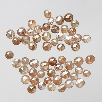 3.85 Ct 2–2.5 mm Round Rose Cut Treated Red Diamonds | Earth Mined Loose Diamond Lot For Bridal Jewelry