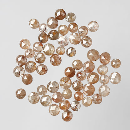 3.85 Ct 2–2.5 mm Round Rose Cut Treated Red Diamonds | Earth Mined Loose Diamond Lot For Bridal Jewelry