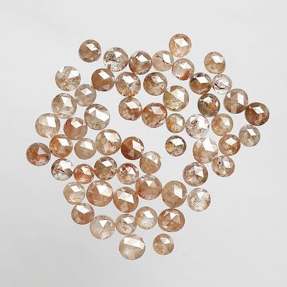 3.85 Ct 2–2.5 mm Round Rose Cut Treated Red Diamonds | Earth Mined Loose Diamond Lot For Bridal Jewelry