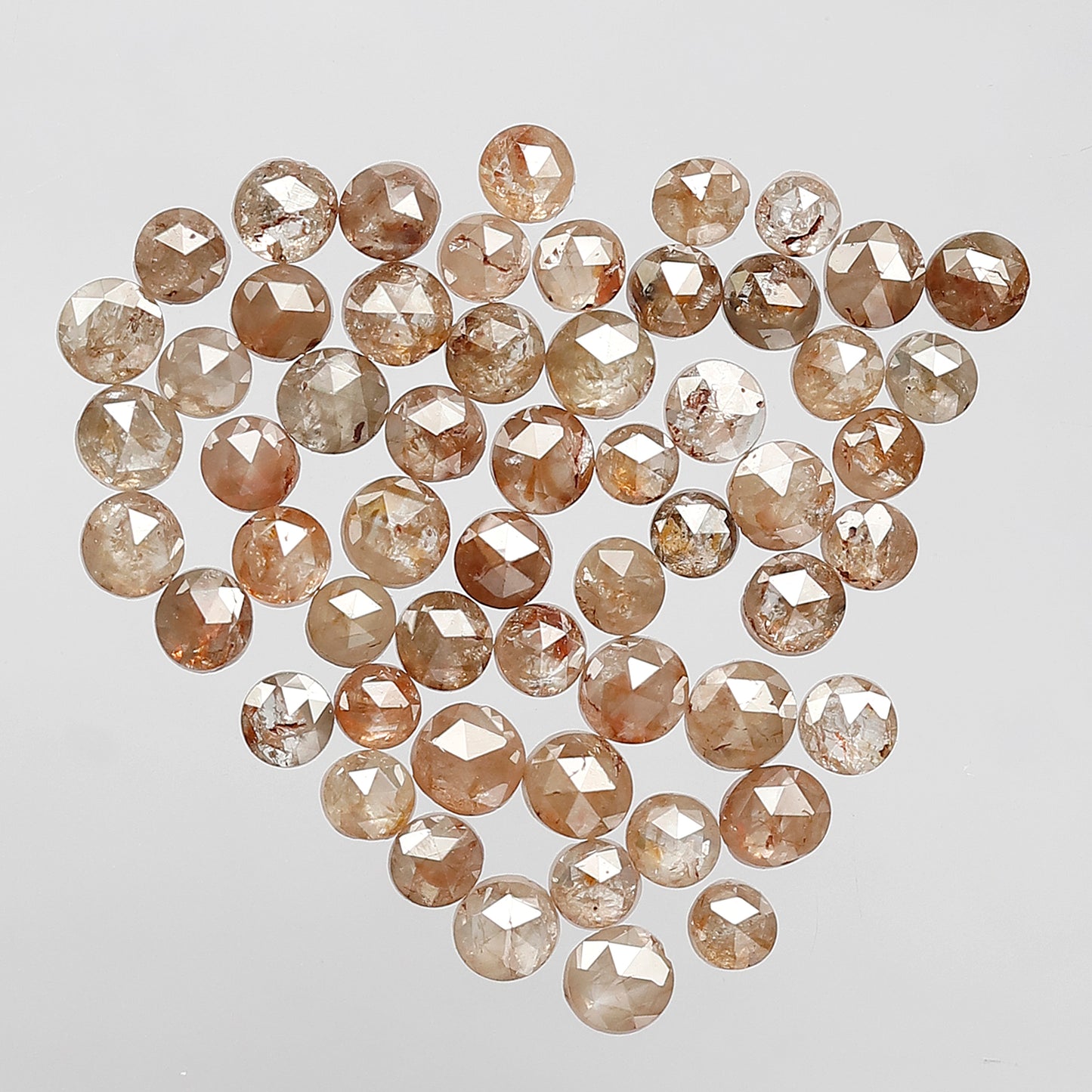 3.85 Ct 2–2.5 mm Round Rose Cut Treated Red Diamonds | Earth Mined Loose Diamond Lot For Bridal Jewelry