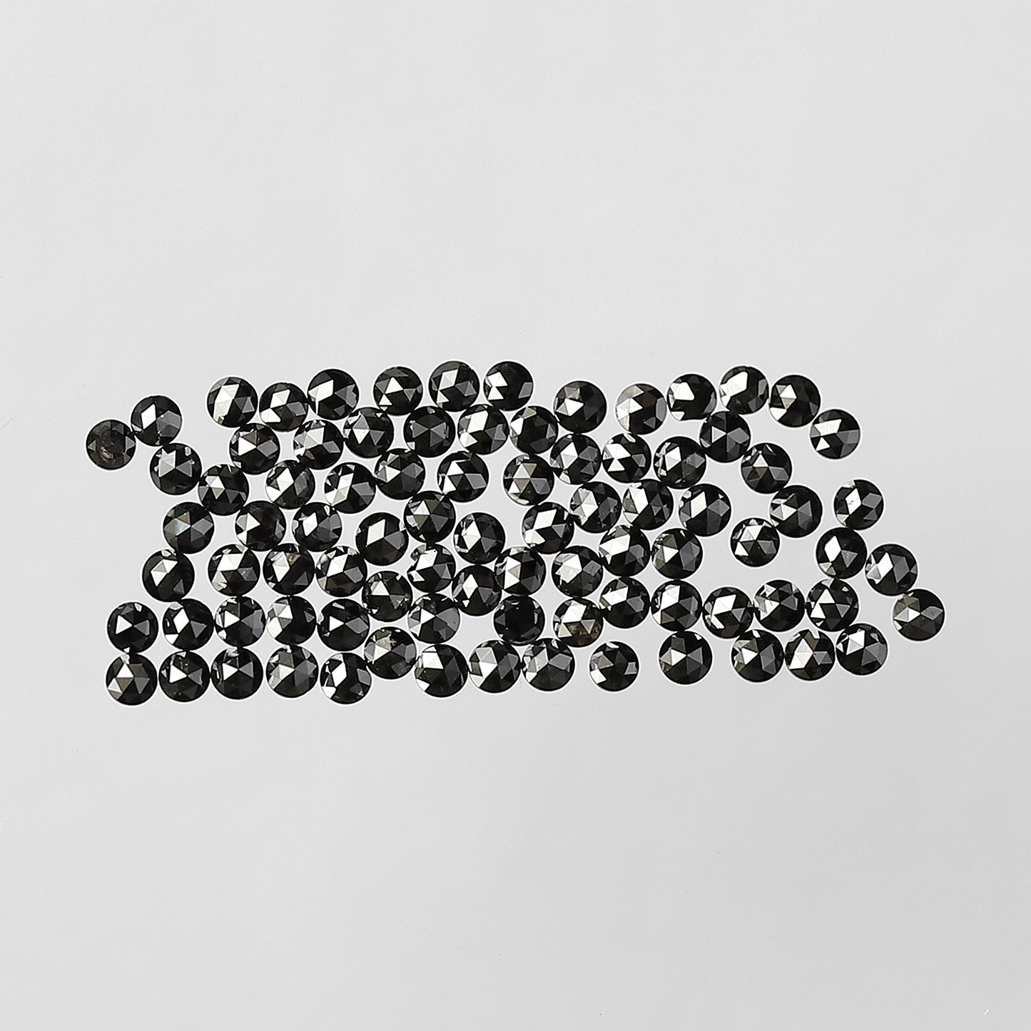 AAA Top Quality 1.00 Ct Treated Black Round Rose Cut Diamonds | 1.3 mm Loose Diamond Lot | 86 Pcs