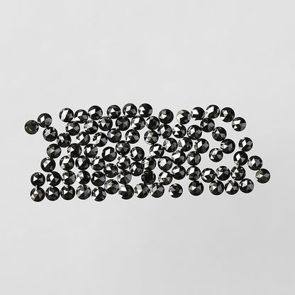 AAA Top Quality 1.00 Ct Treated Black Round Rose Cut Diamonds | 1.3 mm Loose Diamond Lot | 86 Pcs