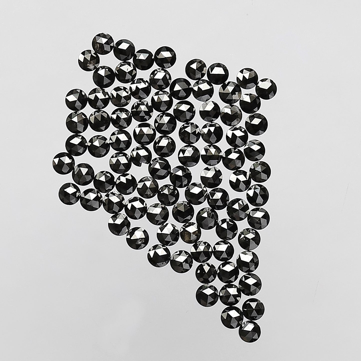 AAA Top Quality 1.00 Ct Treated Black Round Rose Cut Diamonds | 1.3 mm Loose Diamond Lot | 86 Pcs