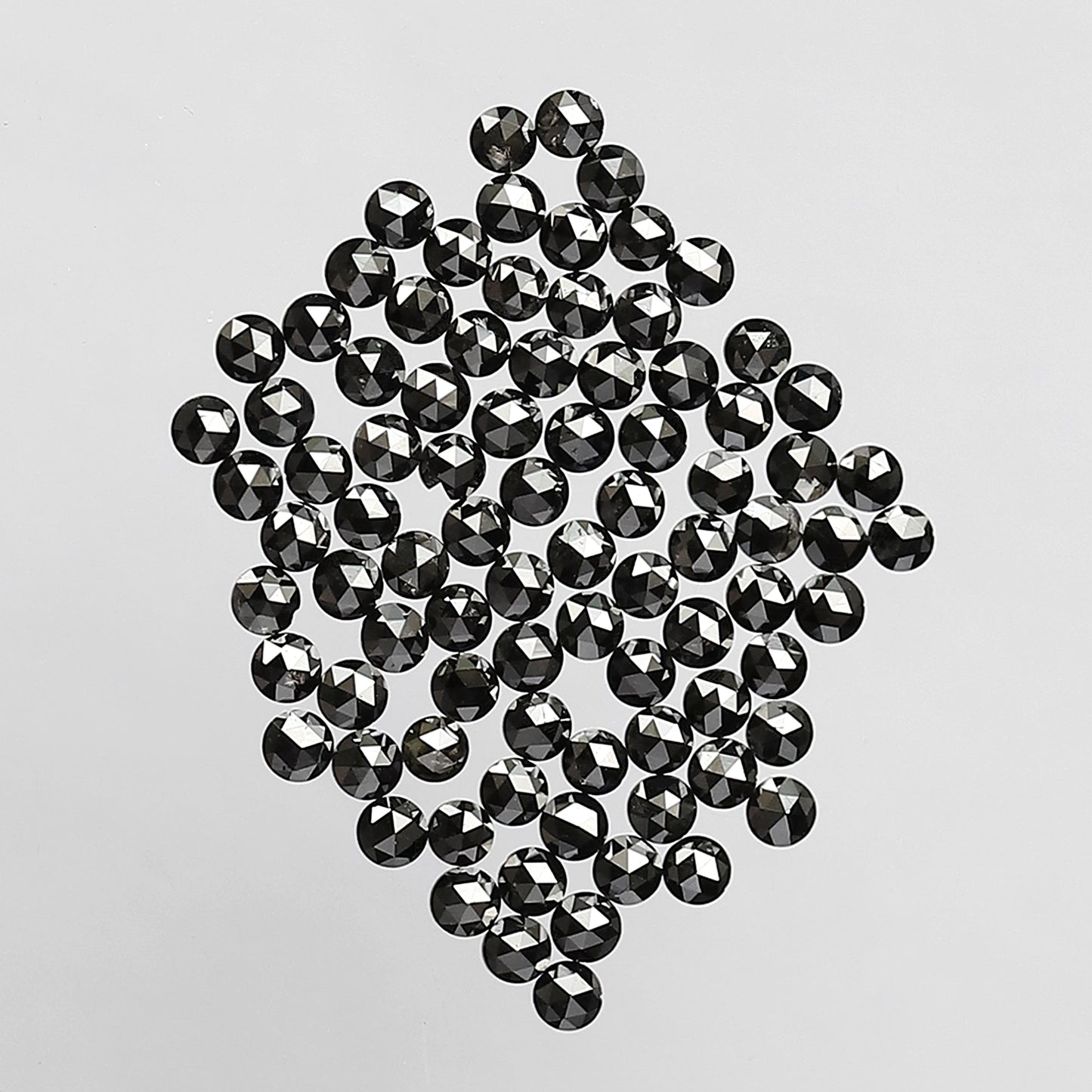 AAA Top Quality 1.00 Ct Treated Black Round Rose Cut Diamonds | 1.3 mm Loose Diamond Lot | 86 Pcs