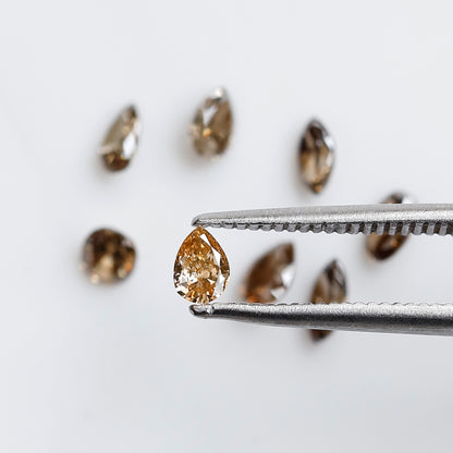 0.97 CT Natural Loose Diamond 3.5 to 4.5 MM 8 Pieces Mix Fancy Champagne Color Diamond Pear cut Marquise Shape, Oval Cut Diamond For Jewelry