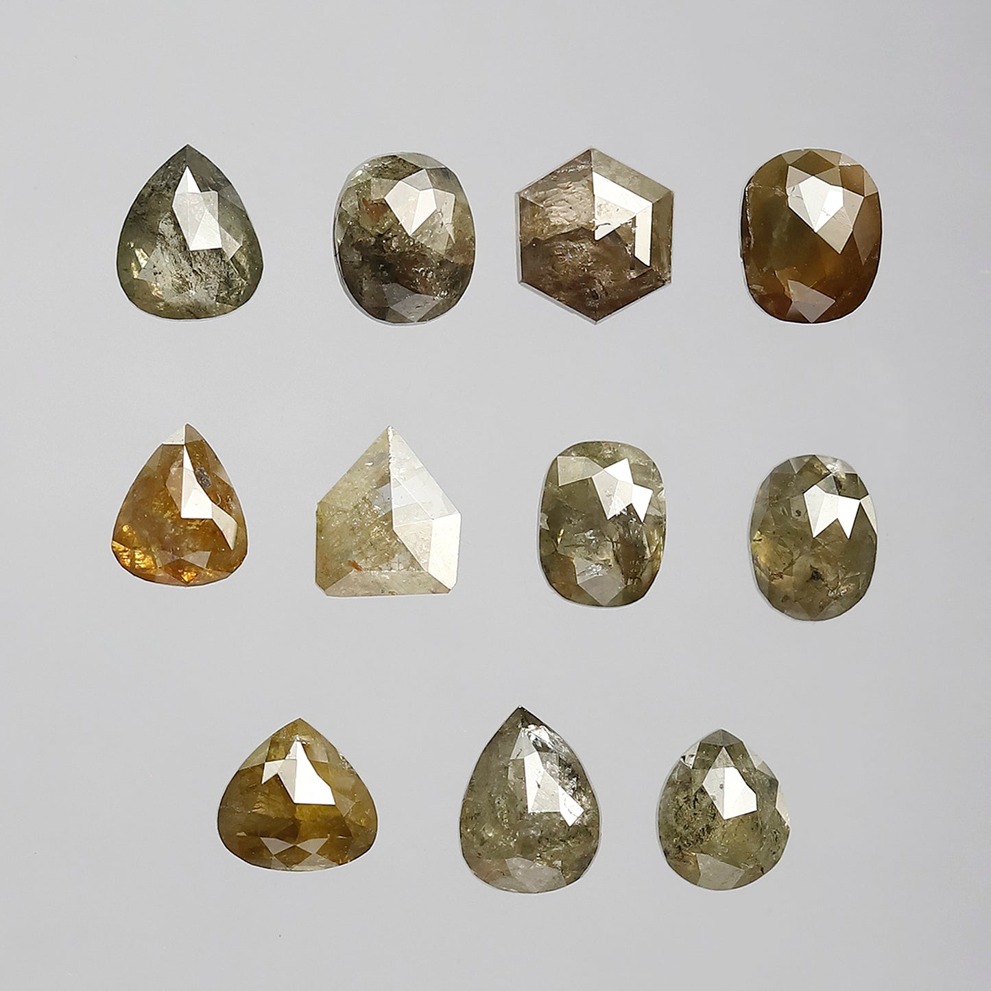 5.00 Ct Mixed Shape Rustic Diamond Lot | 11 Pcs Fancy Color 4.8–5.7 mm Natural Loose Diamonds